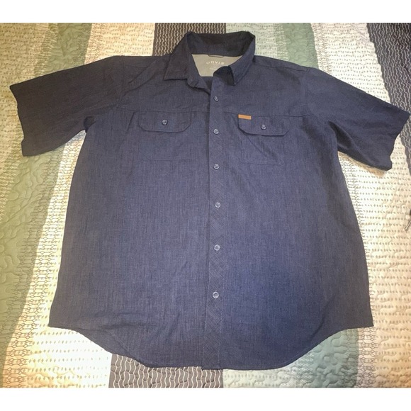 Orvis Other - Orvis Classic Collection Mens XL Blue Short Sleeve Button Down Chambray Shirt